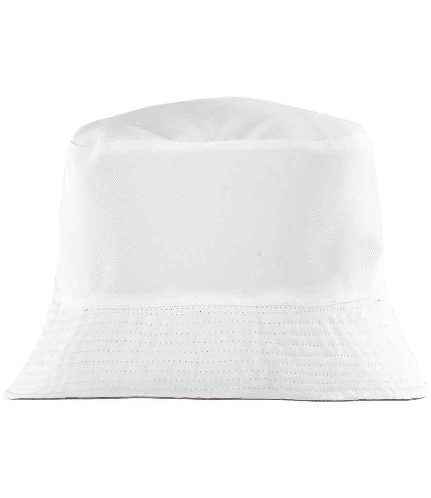 Result Recycled Core Reversible Bucket Hat in White/White