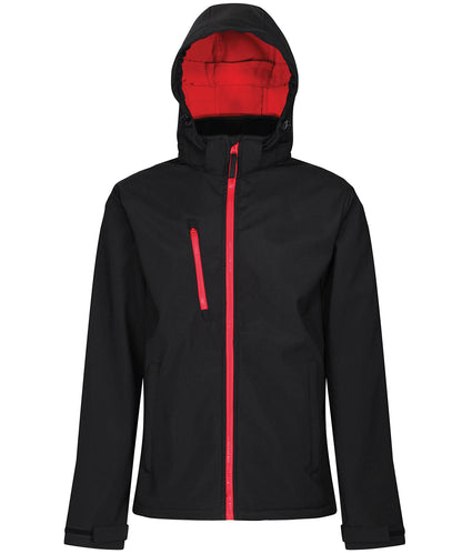 Regatta Professional Venturer 3-layer hooded softshell jacket Black/Red