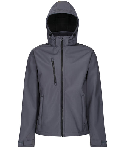 Regatta Professional Venturer 3-layer hooded softshell jacket Seal Grey/Black