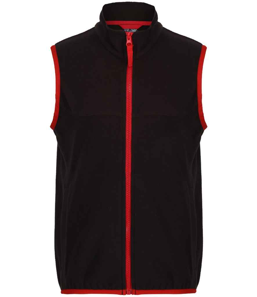 Regatta Kids Micro Fleece Bodywarmer in Black/Classic Red