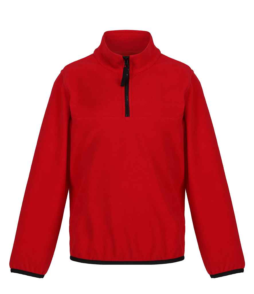 Regatta Kids Half Zip Micro Fleece Jacket in Classic Red/Black