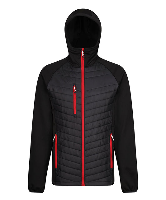 Regatta Professional Navigate hybrid hooded jacket Black/Classic Red