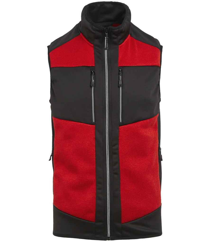 Regatta E-Volve Unisex Knit Effect Stretch Bodywarmer in Classic Red/Black