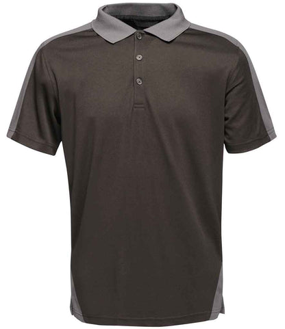 Regatta Contrast Quick Wicking Piqué Polo Shirt in Black/Seal Grey