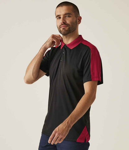 Regatta Professional Regatta Contrast Quick Wicking Piqué Polo Shirt Black/Classic Red