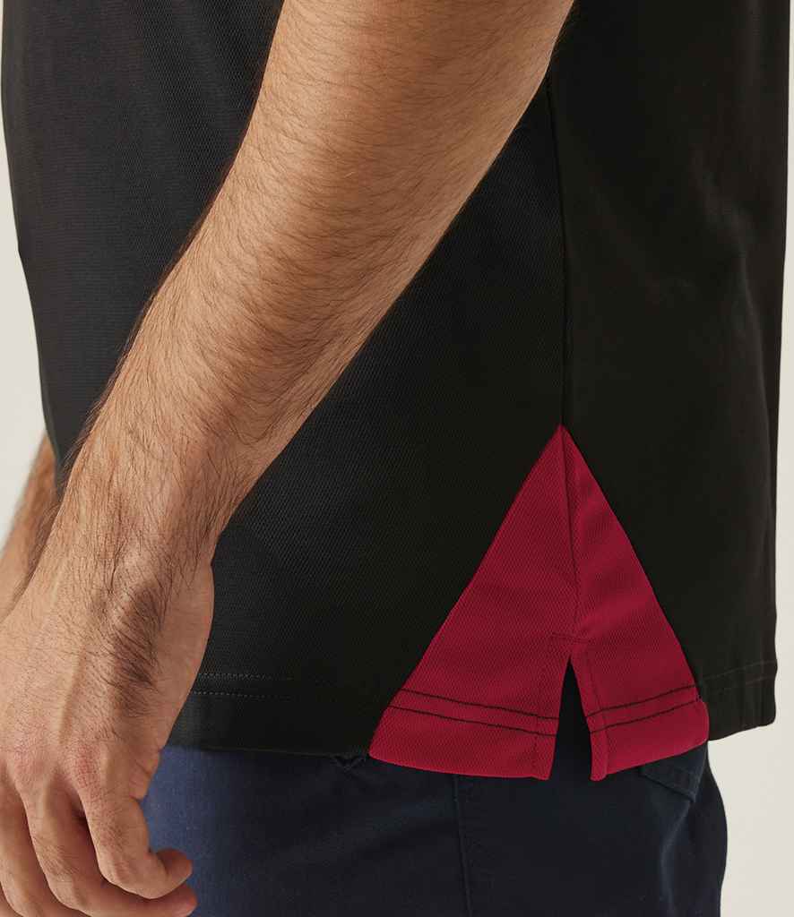 Regatta Professional Regatta Contrast Quick Wicking Piqué Polo Shirt Black/Classic Red