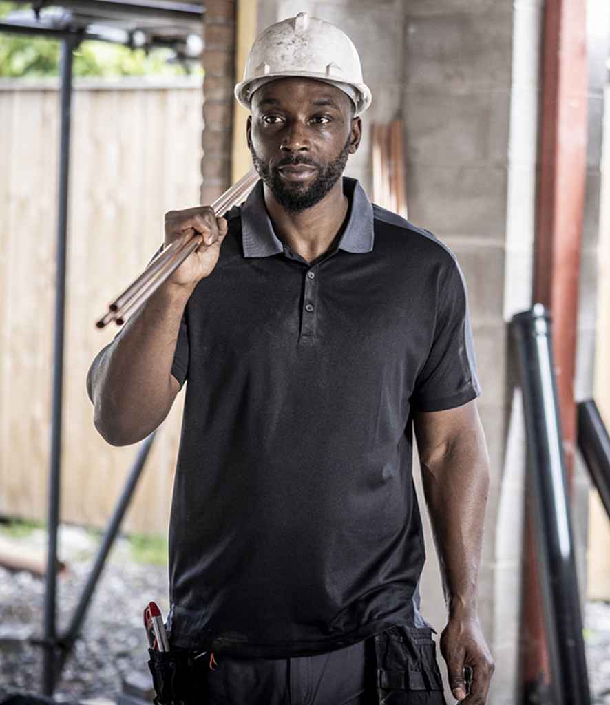 Regatta Professional Regatta Contrast Quick Wicking Piqué Polo Shirt Black/Seal Grey