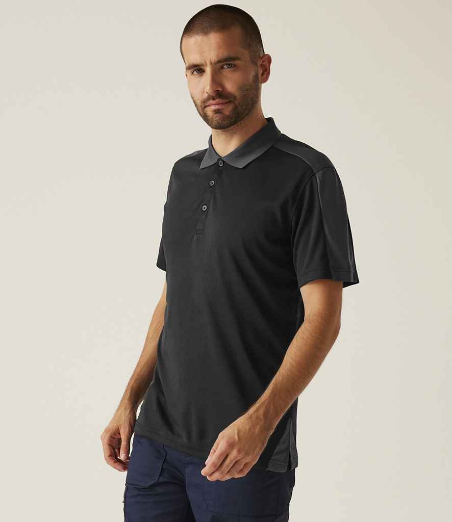Regatta Professional Regatta Contrast Quick Wicking Piqué Polo Shirt Black/Seal Grey