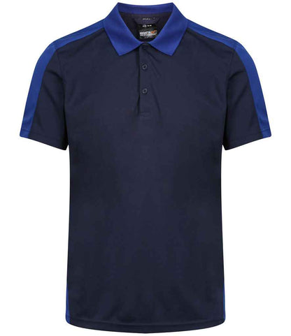 Regatta Contrast Quick Wicking Piqué Polo Shirt in Navy/New Royal Blue