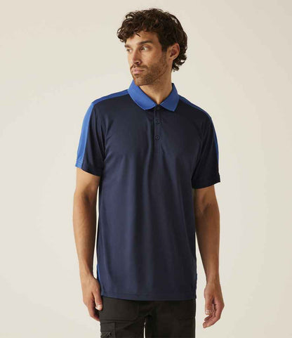 Regatta Professional Regatta Contrast Quick Wicking Piqué Polo Shirt Navy/New Royal Blue