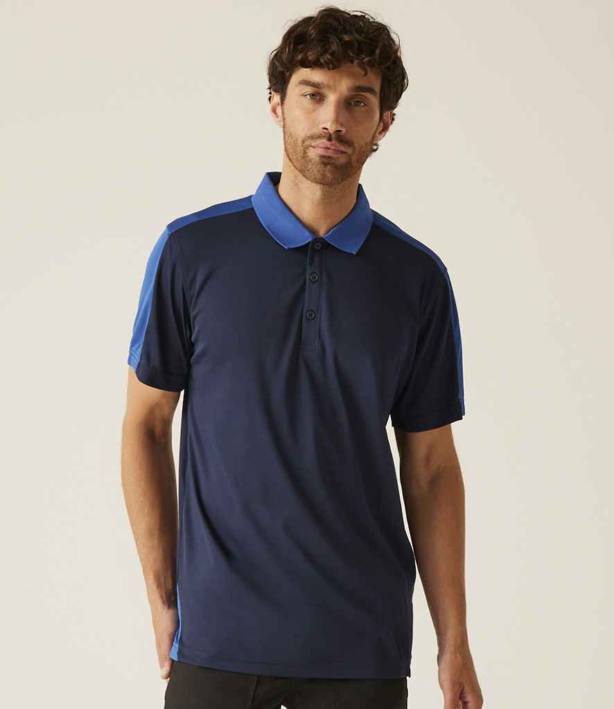 Regatta Professional Regatta Contrast Quick Wicking Piqué Polo Shirt Navy/New Royal Blue