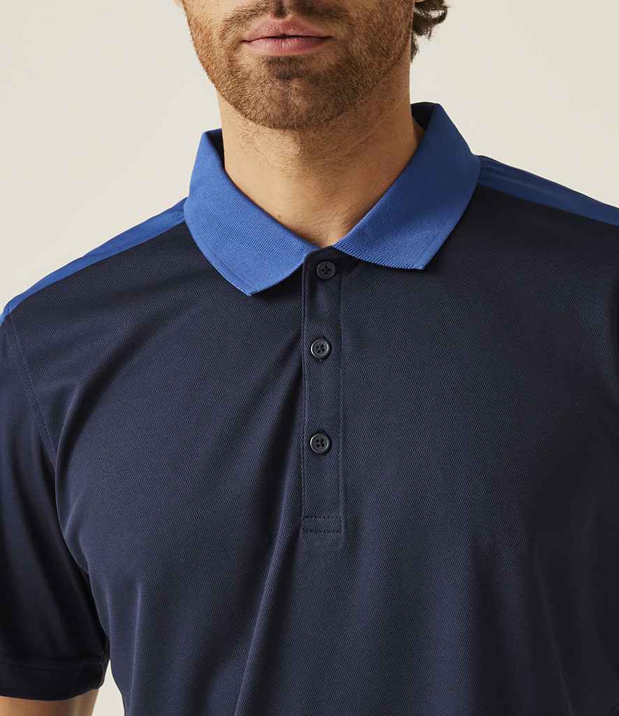 Regatta Professional Regatta Contrast Quick Wicking Piqué Polo Shirt Navy/New Royal Blue