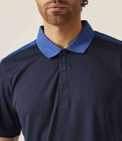 Regatta Professional Regatta Contrast Quick Wicking Piqué Polo Shirt Navy/New Royal Blue
