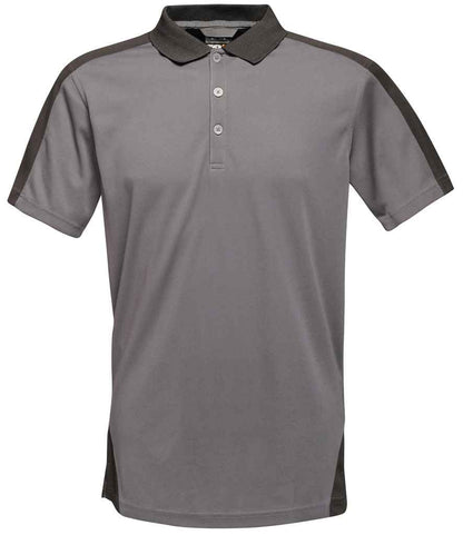 Regatta Contrast Quick Wicking Piqué Polo Shirt in Seal Grey/Black