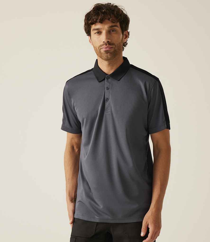 Regatta Professional Regatta Contrast Quick Wicking Piqué Polo Shirt Seal Grey/Black