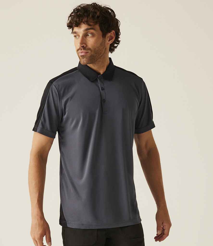 Regatta Professional Regatta Contrast Quick Wicking Piqué Polo Shirt Seal Grey/Black