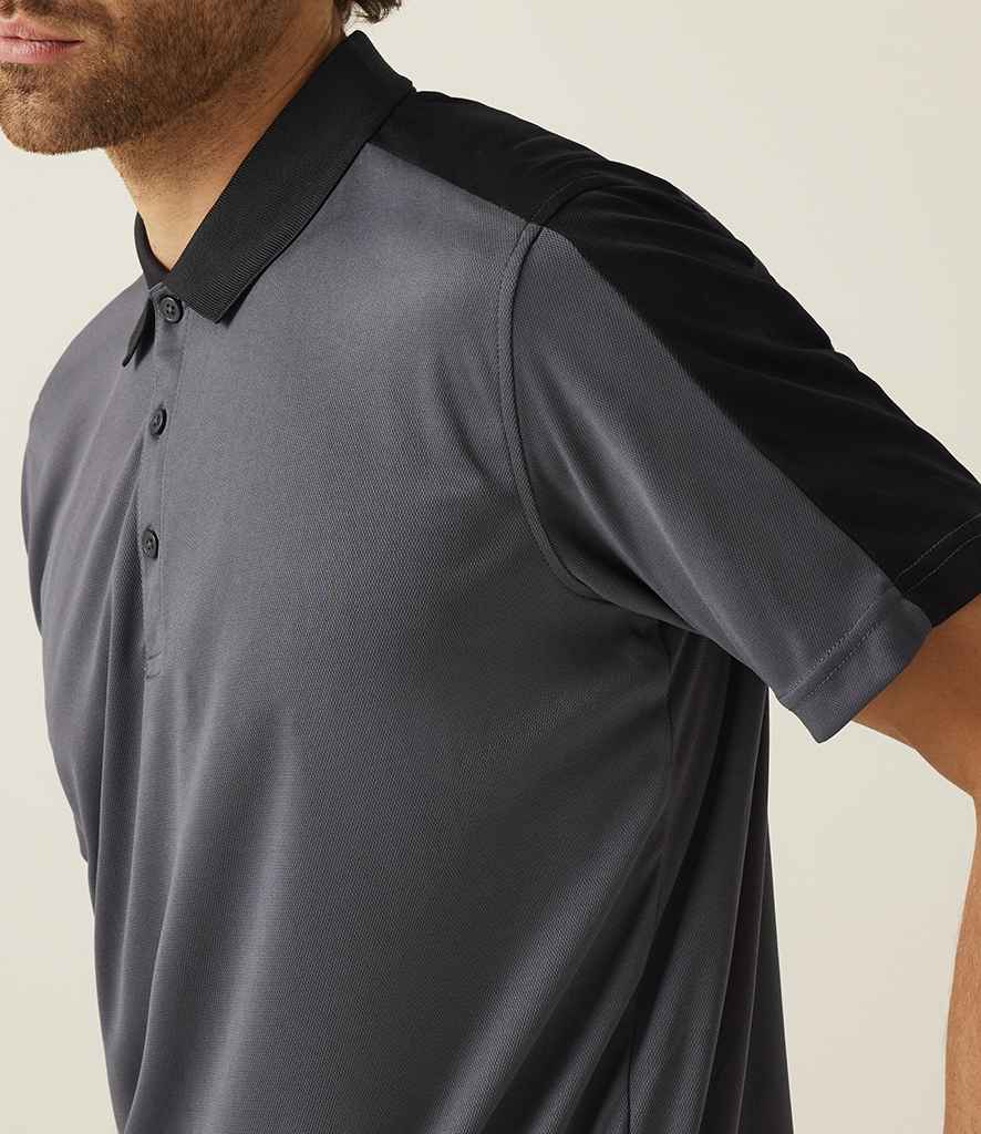 Regatta Professional Regatta Contrast Quick Wicking Piqué Polo Shirt Seal Grey/Black