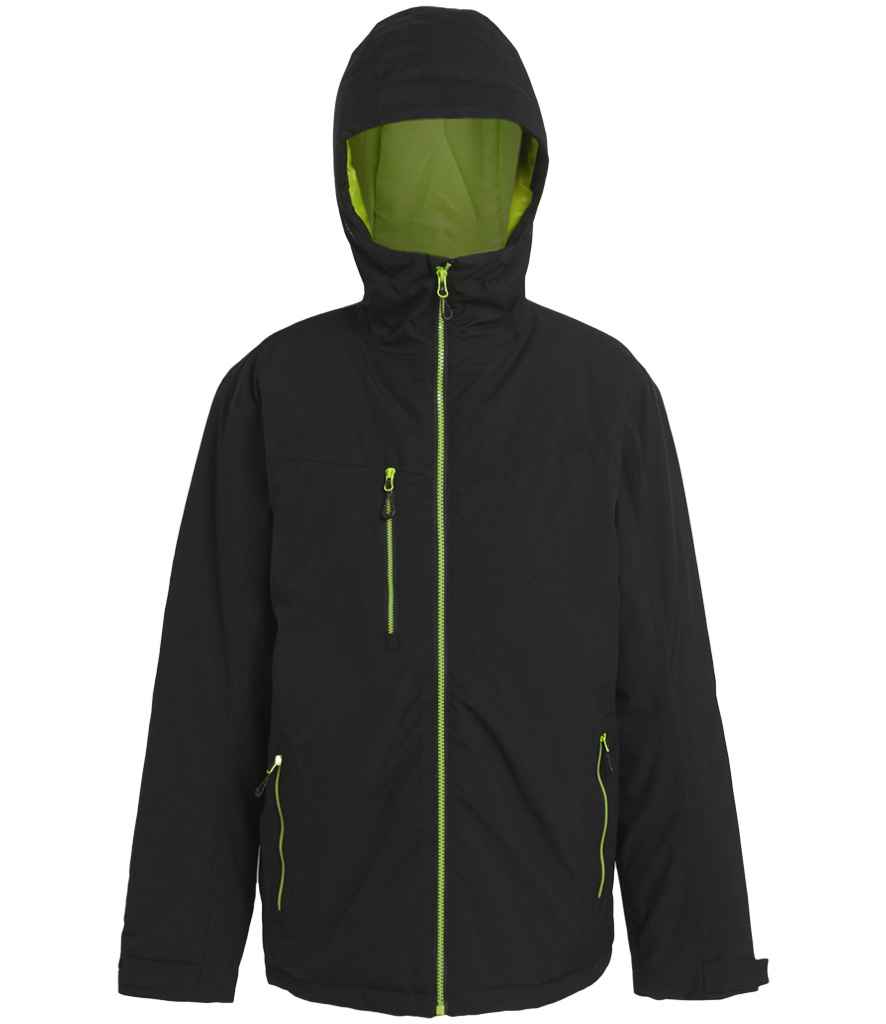 Regatta Navigate Waterproof Insulated Jacket in Black/Lime Green