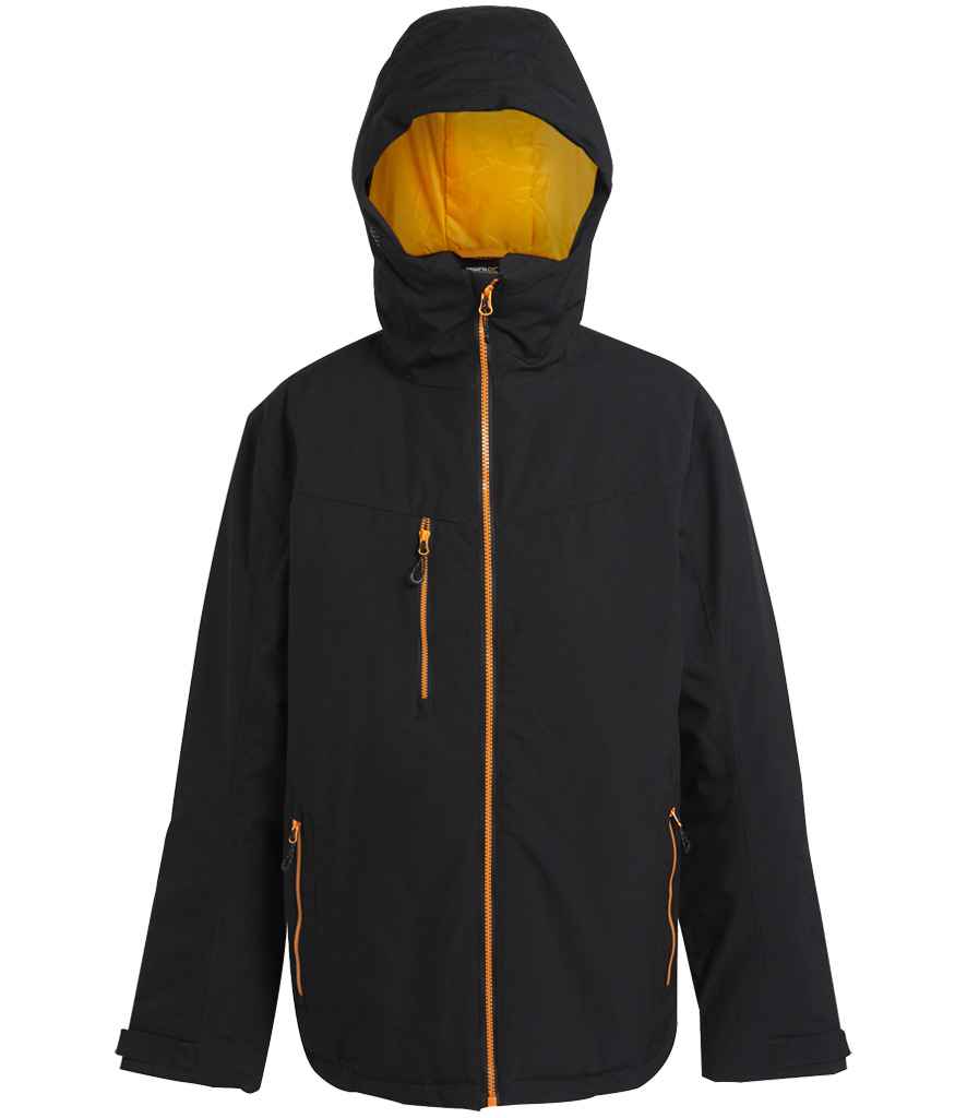 Regatta Navigate Waterproof Insulated Jacket in Black/Orange Pop