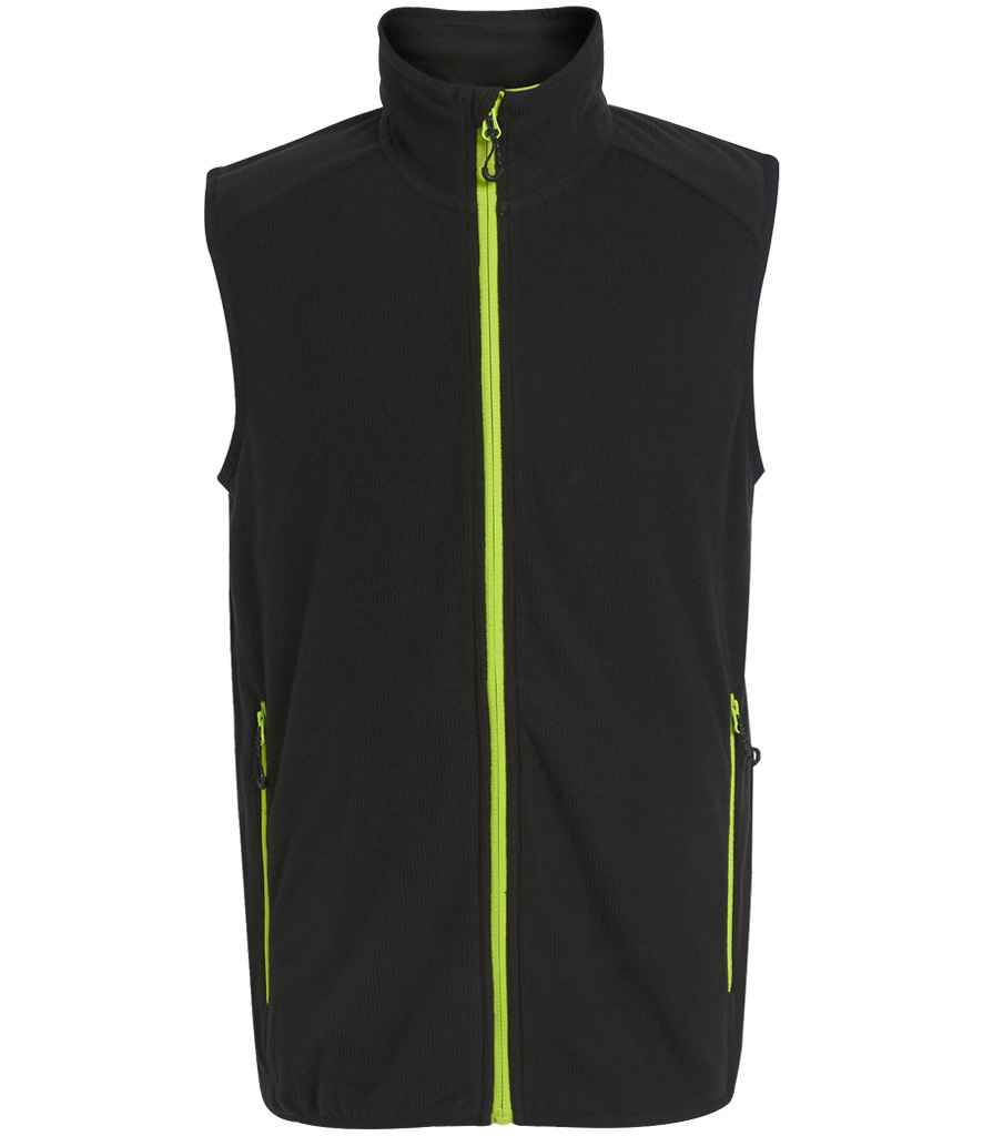 Regatta Navigate Fleece Bodywarmer in Black/Lime Green