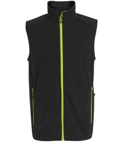 Regatta Navigate Fleece Bodywarmer in Black/Lime Green