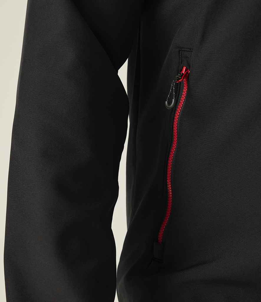 Regatta Professional Regatta Navigate Two Layer Hooded Soft Shell Jacket Black/Classic Red