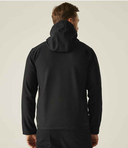 Regatta Professional Regatta Navigate Two Layer Hooded Soft Shell Jacket Black/Lime Green