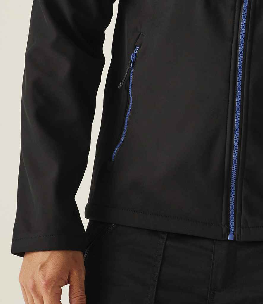 Regatta Professional Regatta Navigate Two Layer Hooded Soft Shell Jacket Black/New Royal Blue