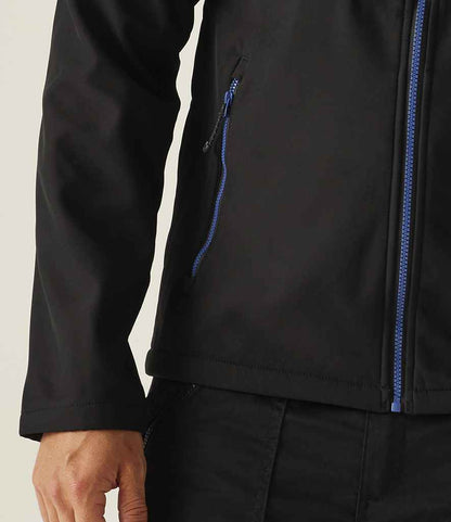 Regatta Professional Regatta Navigate Two Layer Hooded Soft Shell Jacket Black/New Royal Blue