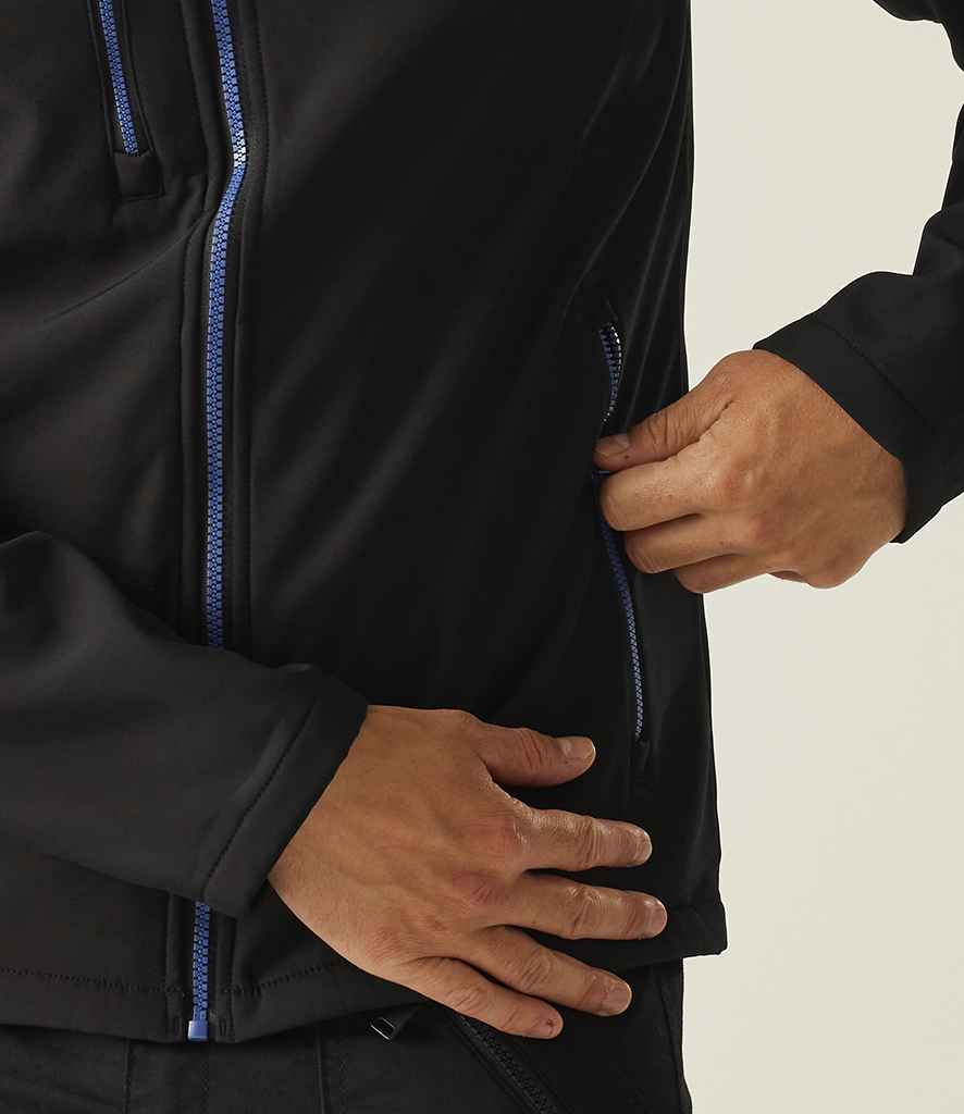 Regatta Professional Regatta Navigate Two Layer Hooded Soft Shell Jacket Black/New Royal Blue