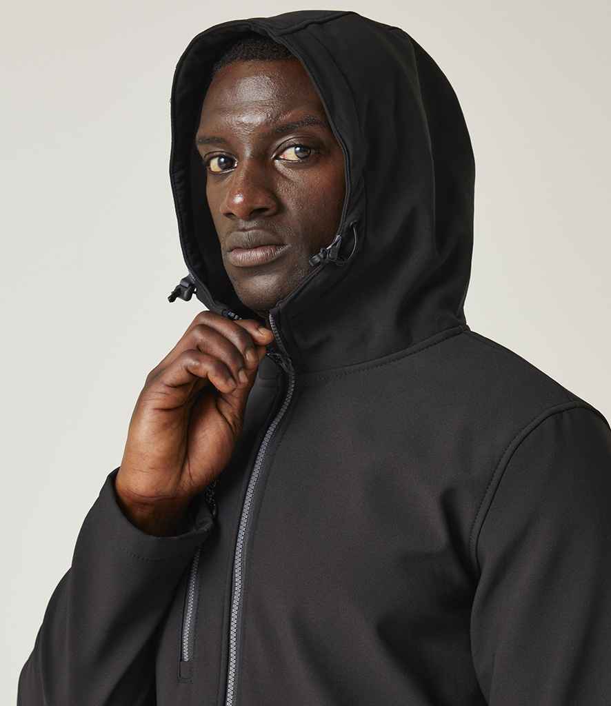 Regatta Professional Regatta Navigate Two Layer Hooded Soft Shell Jacket Black/Seal Grey