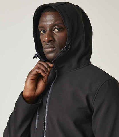 Regatta Professional Regatta Navigate Two Layer Hooded Soft Shell Jacket Black/Seal Grey