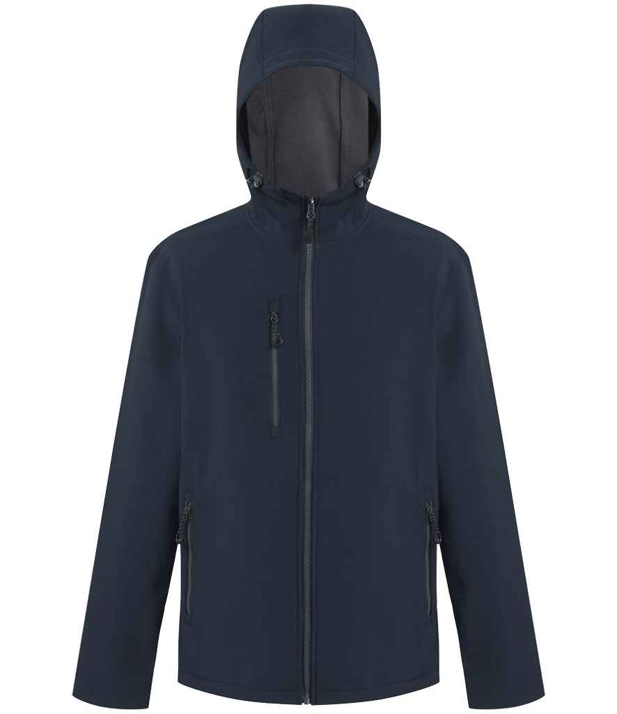 Regatta Navigate Two Layer Hooded Soft Shell Jacket in Navy/Seal Grey