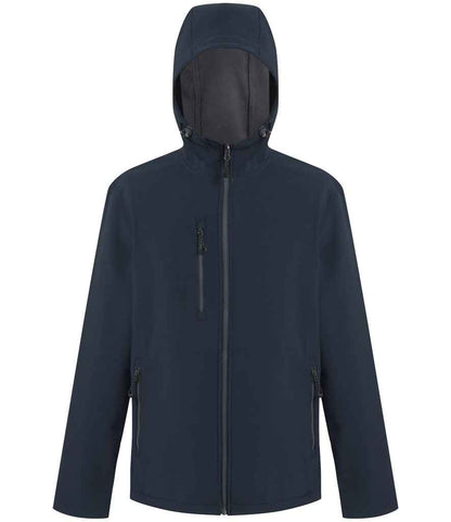 Regatta Navigate Two Layer Hooded Soft Shell Jacket in Navy/Seal Grey