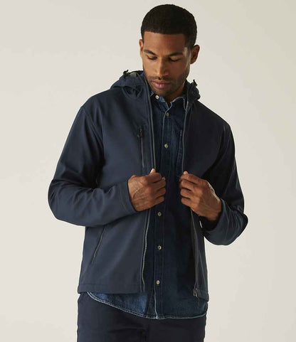 Regatta Professional Regatta Navigate Two Layer Hooded Soft Shell Jacket Navy/Seal Grey