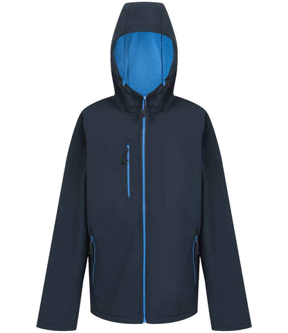Regatta Navigate Two Layer Hooded Soft Shell Jacket in Navy/French Blue
