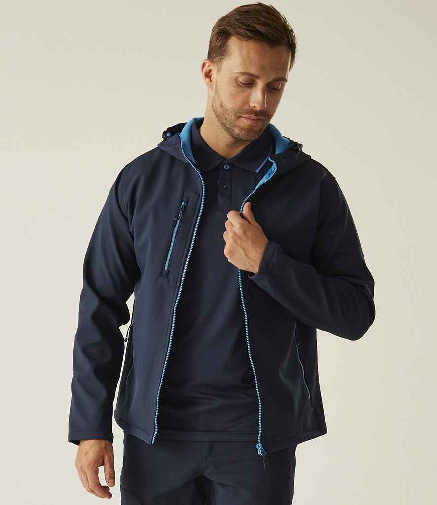 Regatta Professional Regatta Navigate Two Layer Hooded Soft Shell Jacket Navy/French Blue