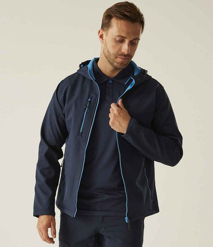 Regatta Professional Regatta Navigate Two Layer Hooded Soft Shell Jacket Navy/French Blue