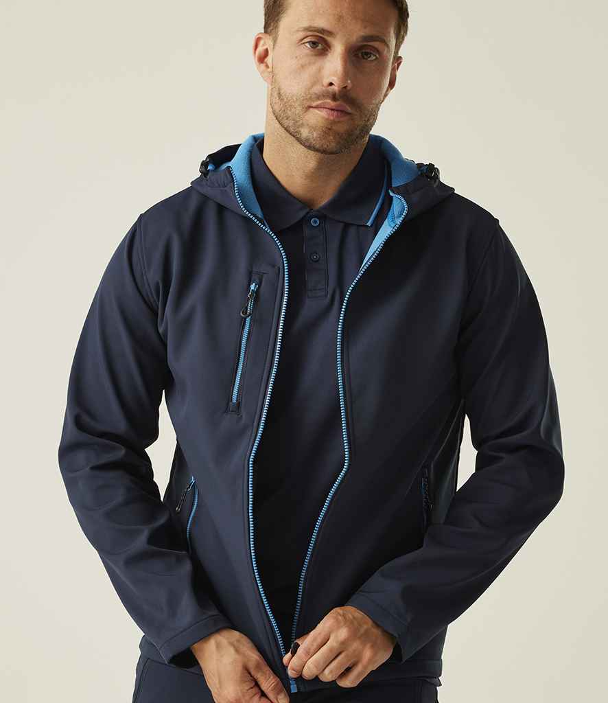 Regatta Professional Regatta Navigate Two Layer Hooded Soft Shell Jacket Navy/French Blue