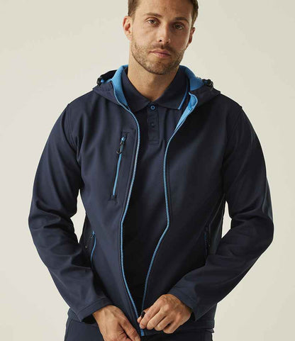 Regatta Professional Regatta Navigate Two Layer Hooded Soft Shell Jacket Navy/French Blue