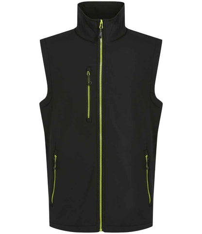 Regatta Navigate Two Layer Soft Shell Bodywarmer in Black/Lime Green