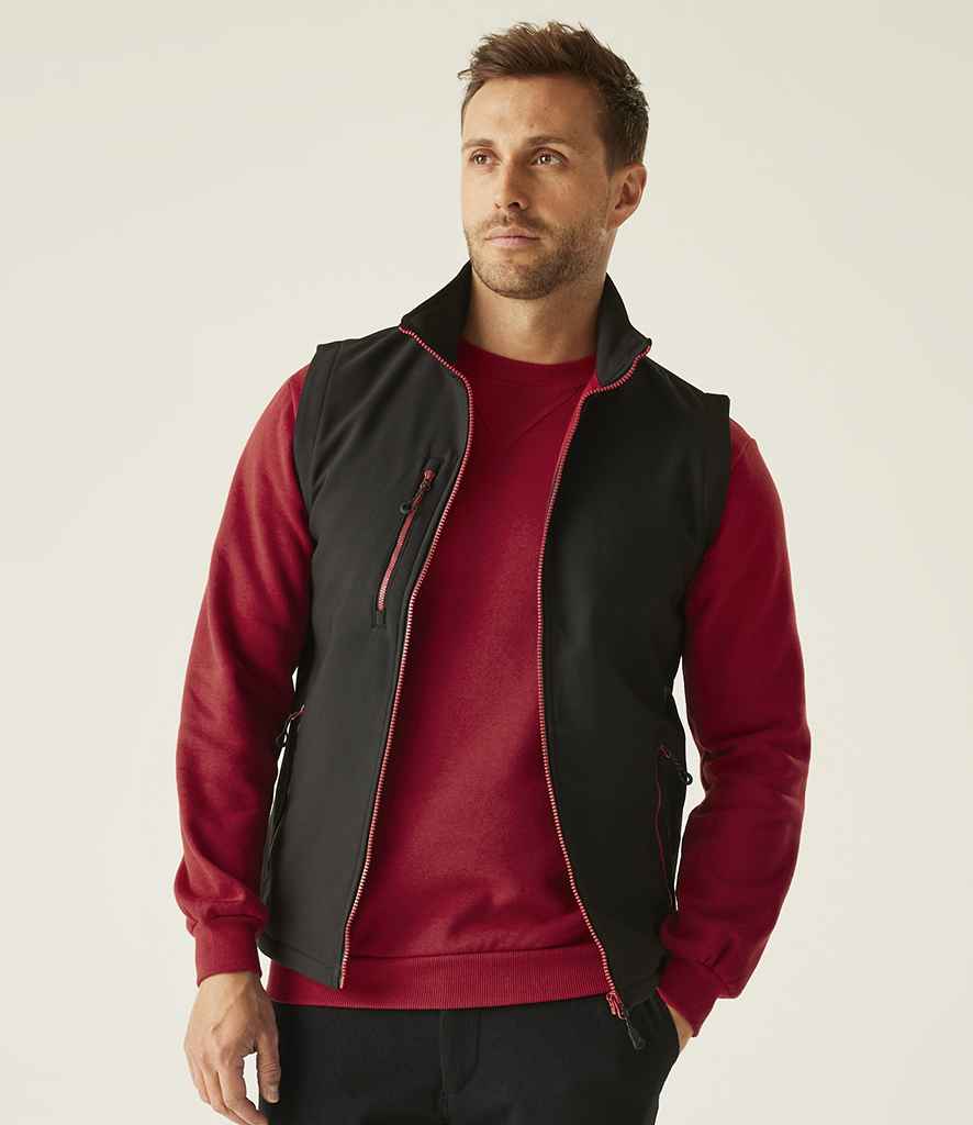 Regatta Professional Regatta Navigate Two Layer Soft Shell Bodywarmer Black/Classic Red
