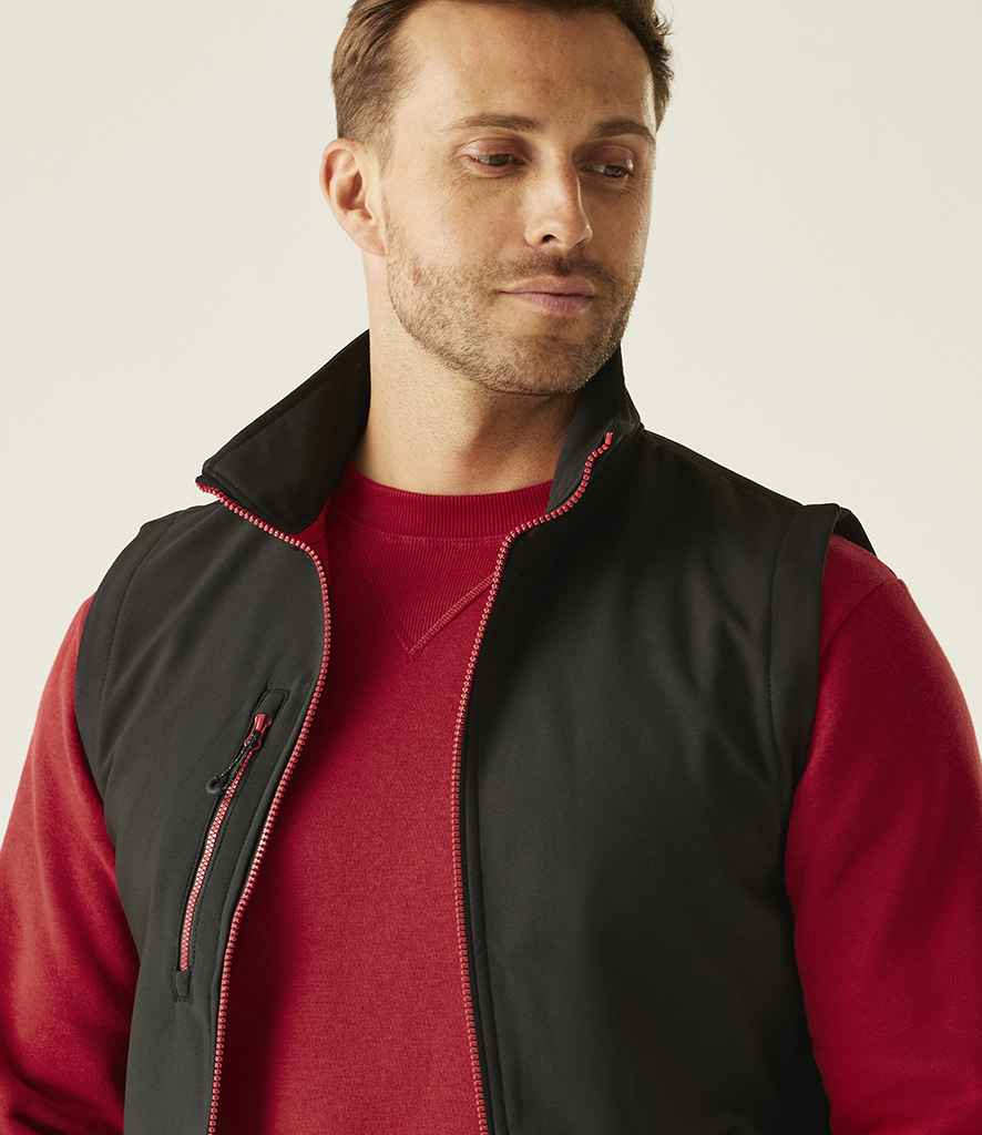 Regatta Professional Regatta Navigate Two Layer Soft Shell Bodywarmer Black/Classic Red