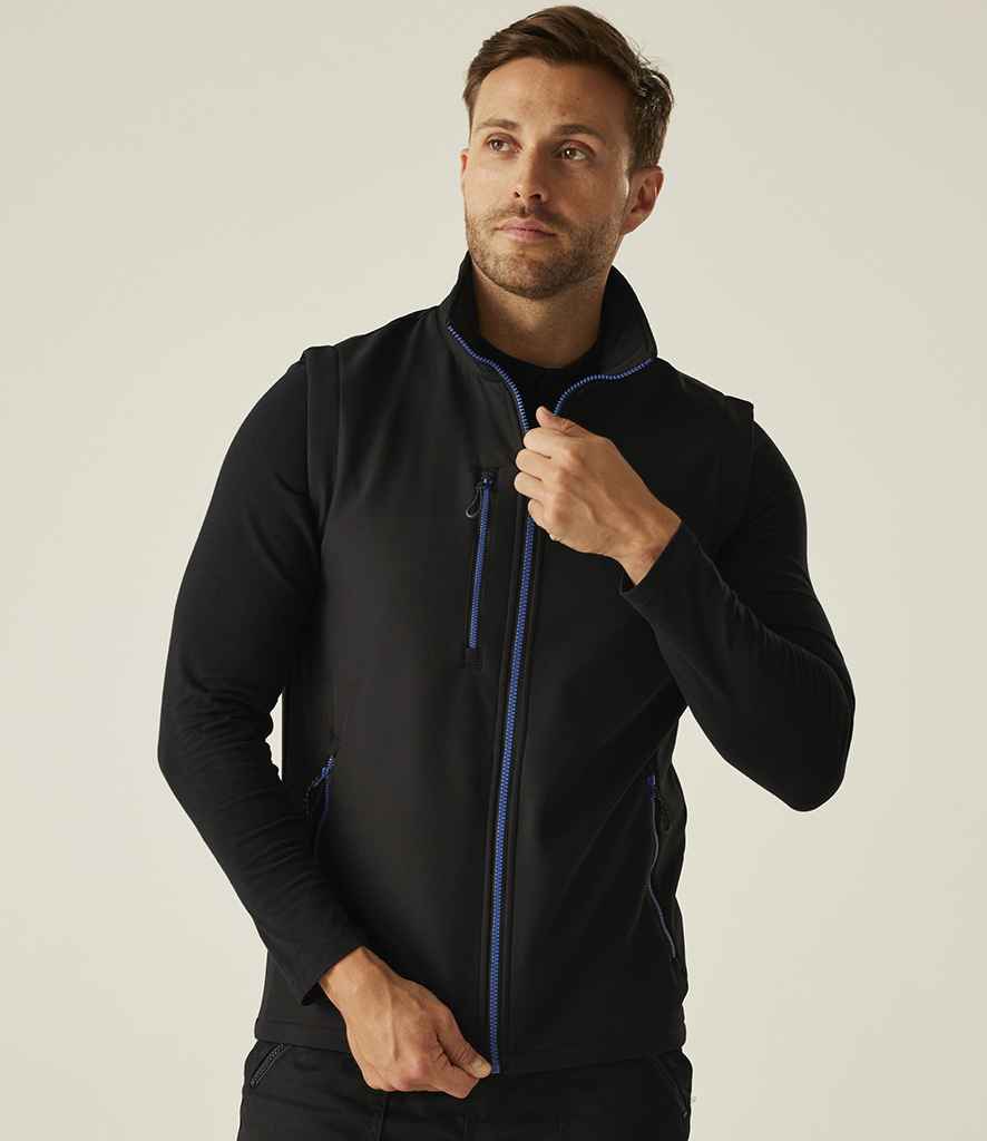 Regatta Professional Regatta Navigate Two Layer Soft Shell Bodywarmer Black/New Royal Blue