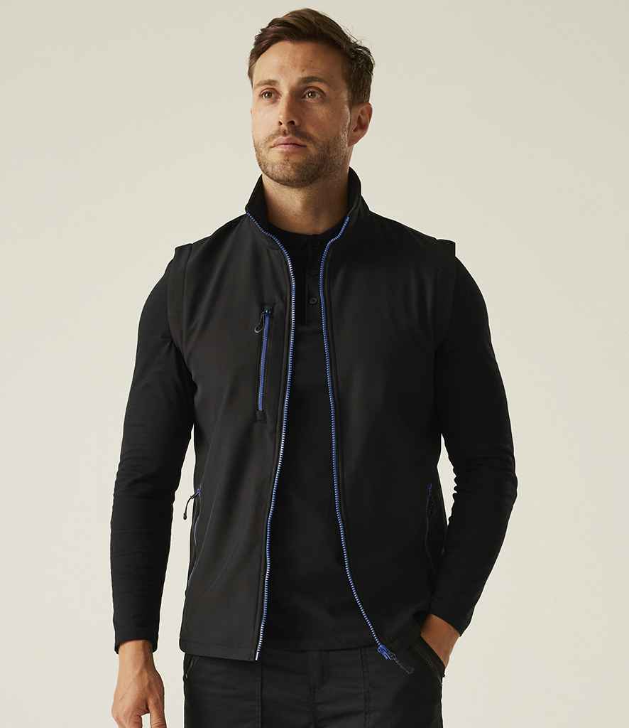 Regatta Professional Regatta Navigate Two Layer Soft Shell Bodywarmer Black/New Royal Blue