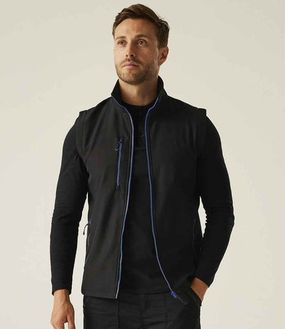 Regatta Professional Regatta Navigate Two Layer Soft Shell Bodywarmer Black/New Royal Blue