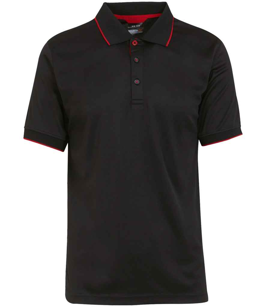 Regatta Navigate Polo Shirt in Black/Classic Red