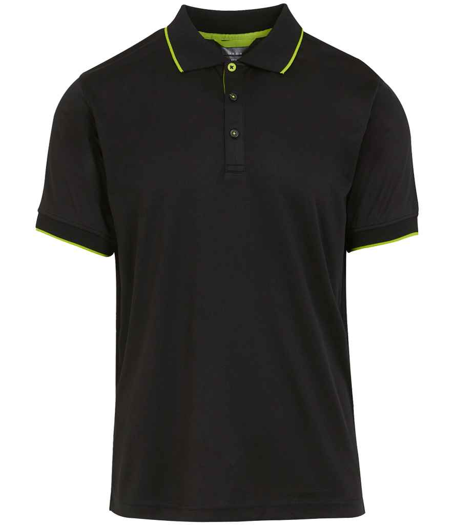 Regatta Navigate Polo Shirt in Black/Lime Green