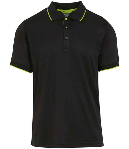 Regatta Navigate Polo Shirt in Black/Lime Green