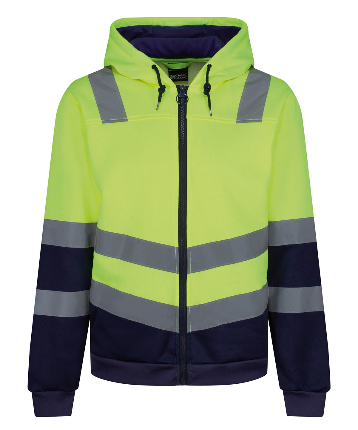 Regatta High Visibility Pro hi-vis full zip hoodie Yellow/Navy